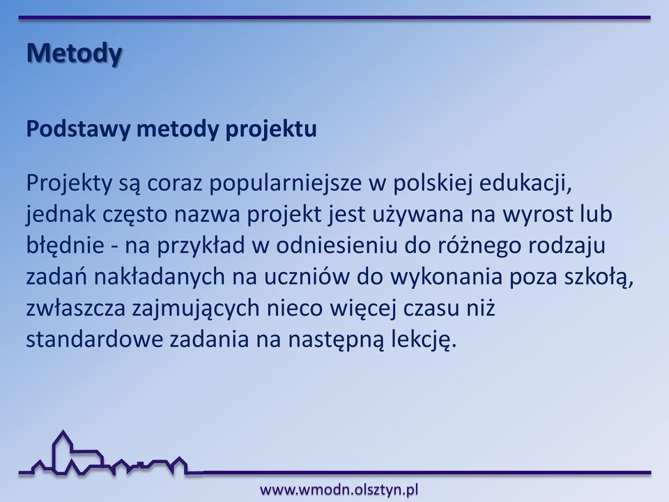 przykład w odniesieniu do różnego rodzaju zadań nakładanych na uczniów do wykonania