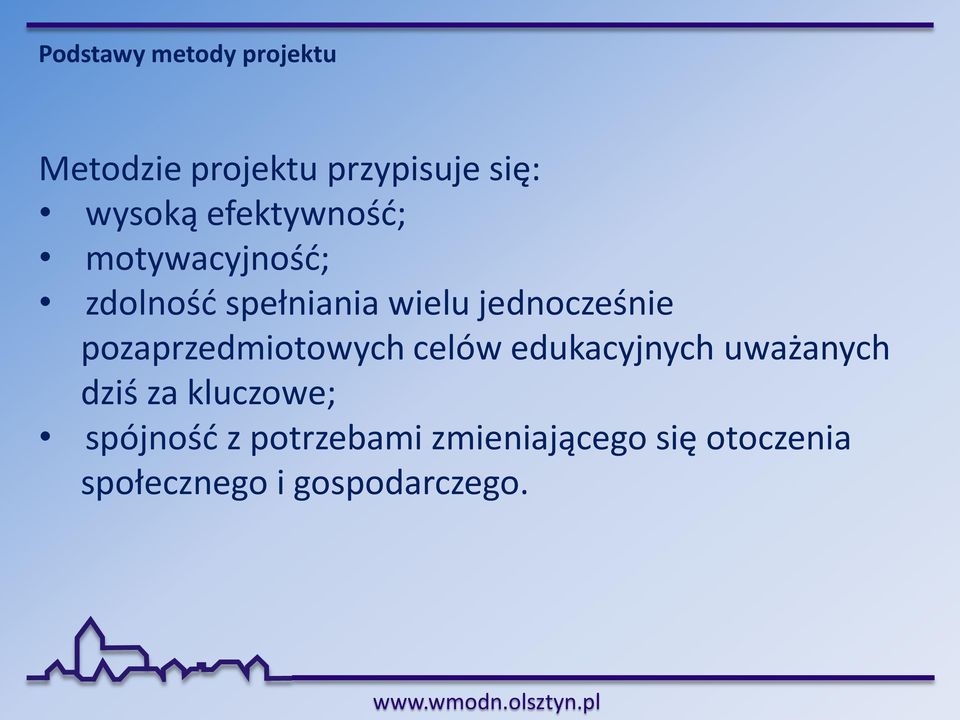 pozaprzedmiotowych celów edukacyjnych uważanych dziś za kluczowe;