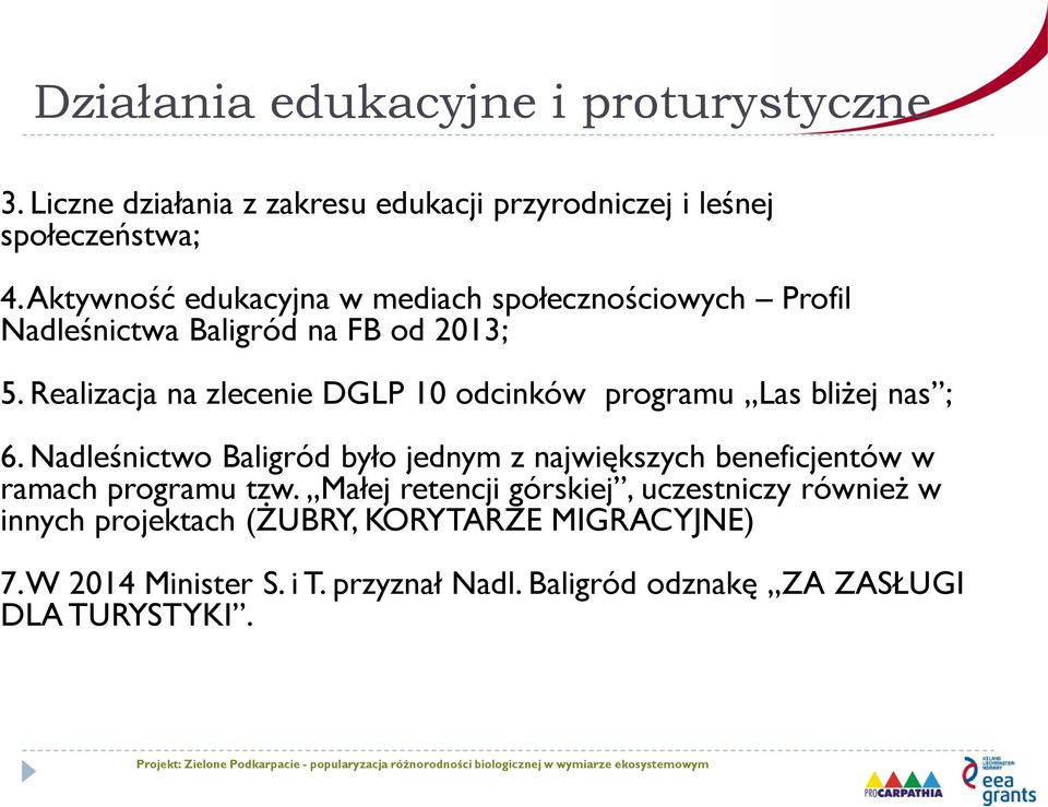 Realizacja na zlecenie DGLP 10 odcinków programu Las bliżej nas ; 6.