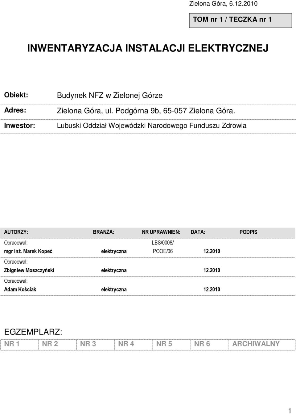 Zielona Góra, ul. Podgórna 9b, 65-057 Zielona Góra.