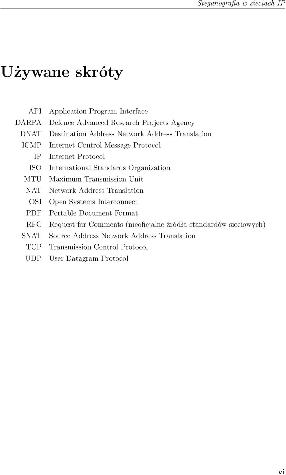 Standards Organization Maximum Transmission Unit Network Address Translation Open Systems Interconnect Portable Document Format Request