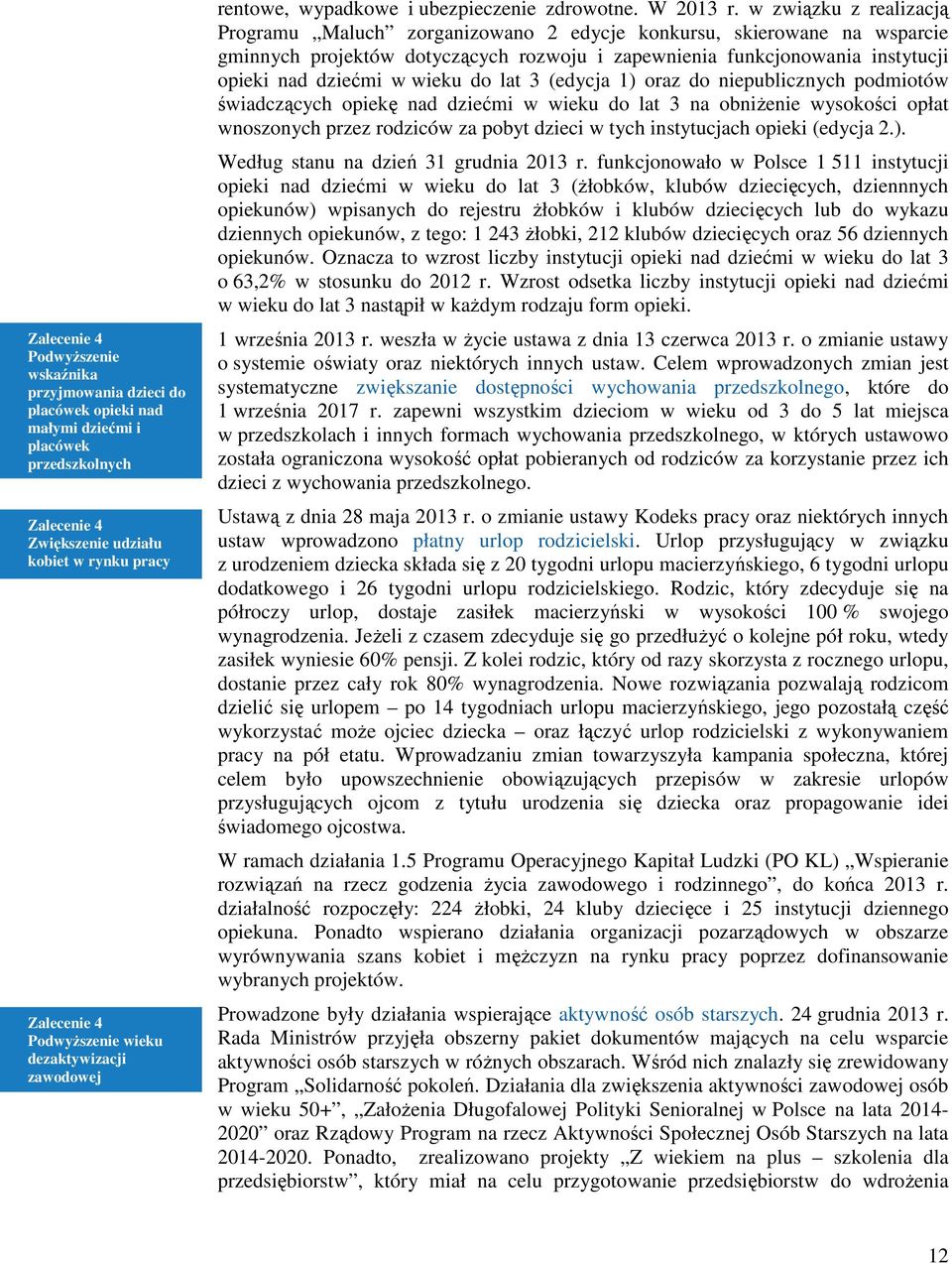 w związku z realizacją Programu Maluch zorganizowano 2 edycje konkursu, skierowane na wsparcie gminnych projektów dotyczących rozwoju i zapewnienia funkcjonowania instytucji opieki nad dziećmi w