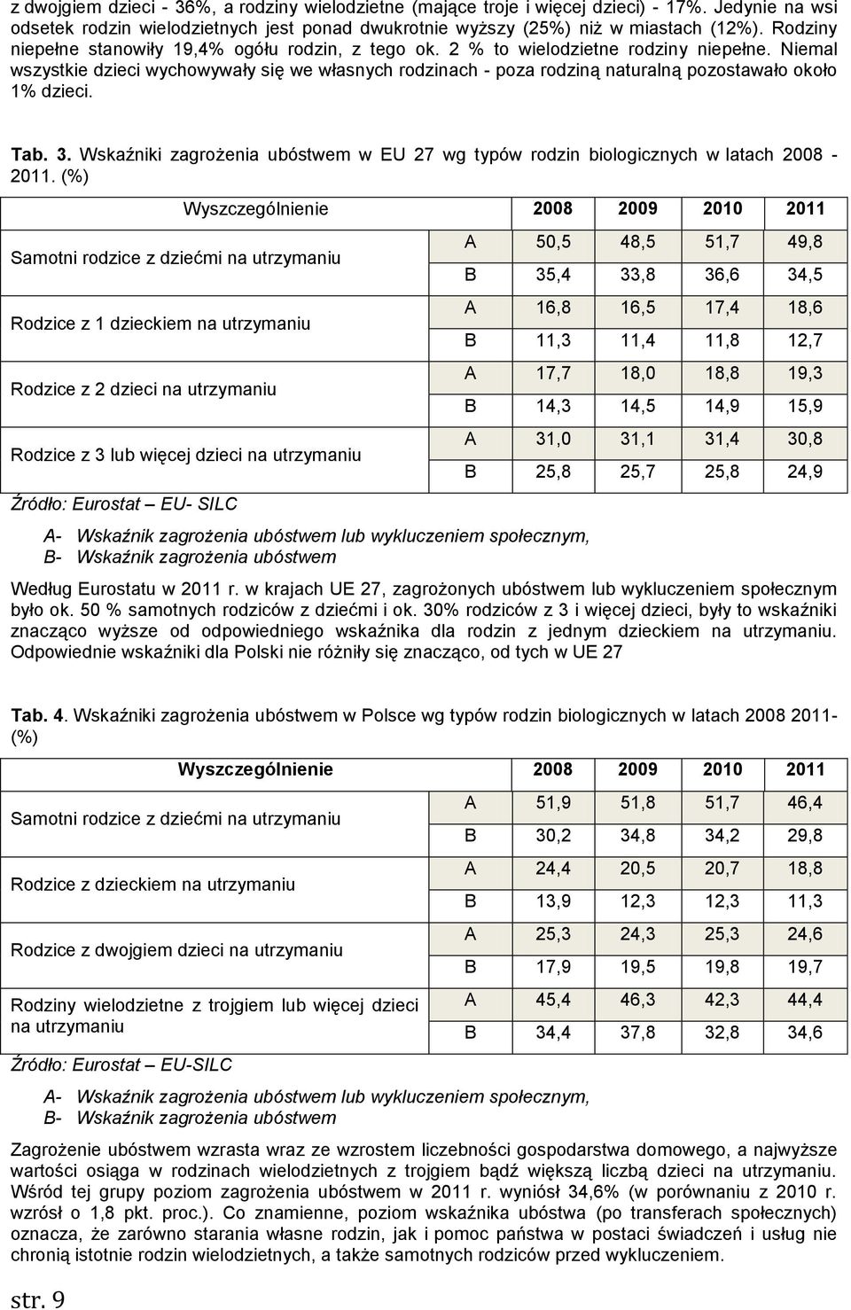 Niemal wszystkie dzieci wychowywały się we własnych rodzinach - poza rodziną naturalną pozostawało około 1% dzieci. Tab. 3.