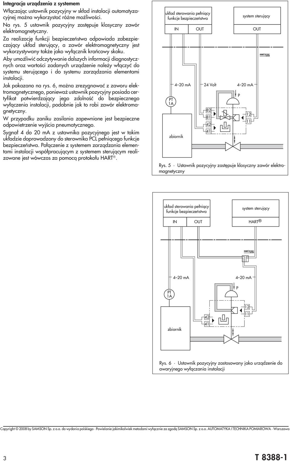 Za realizacjê funkcji bezpieczeñstwa odpowiada zabezpieczaj¹cy uk³ad steruj¹cy, a zawór elektromagnetyczny jest wykorzystywany tak e jako wy³¹cznik krañcowy skoku.