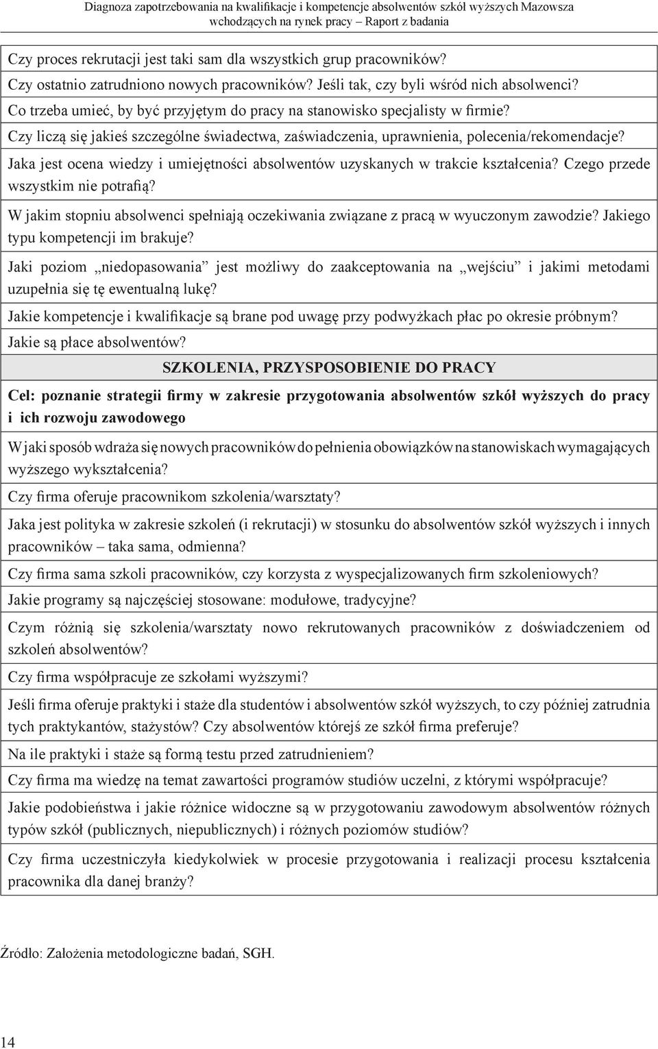 Jaka jest ocena wiedzy i umiejętności absolwentów uzyskanych w trakcie kształcenia? Czego przede wszystkim nie potrafią?