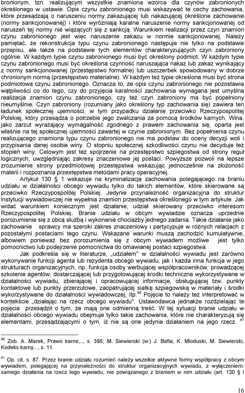 naruszenie normy sankcjonowanej od naruszeń tej normy nie wiążących się z sankcją. Warunkiem realizacji przez czyn znamion czynu zabronionego jest więc naruszenie zakazu w normie sankcjonowanej.