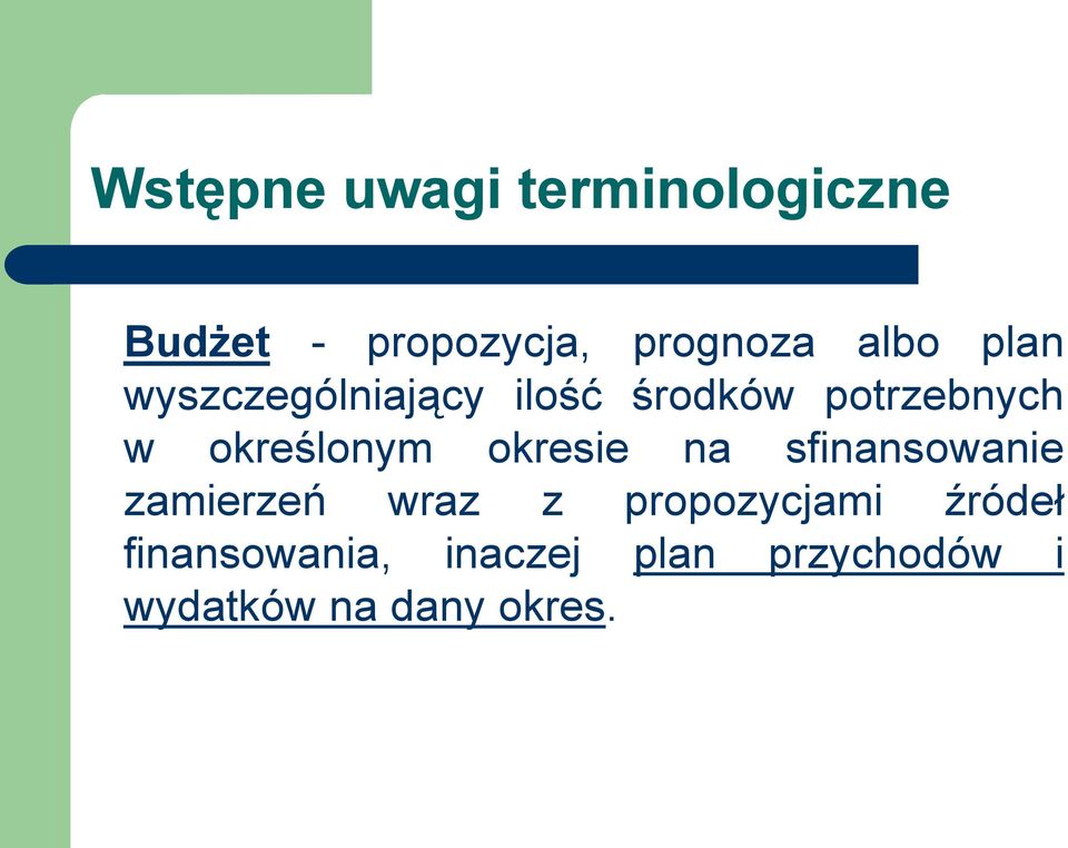 określonym okresie na sfinansowanie zamierzeń wraz z