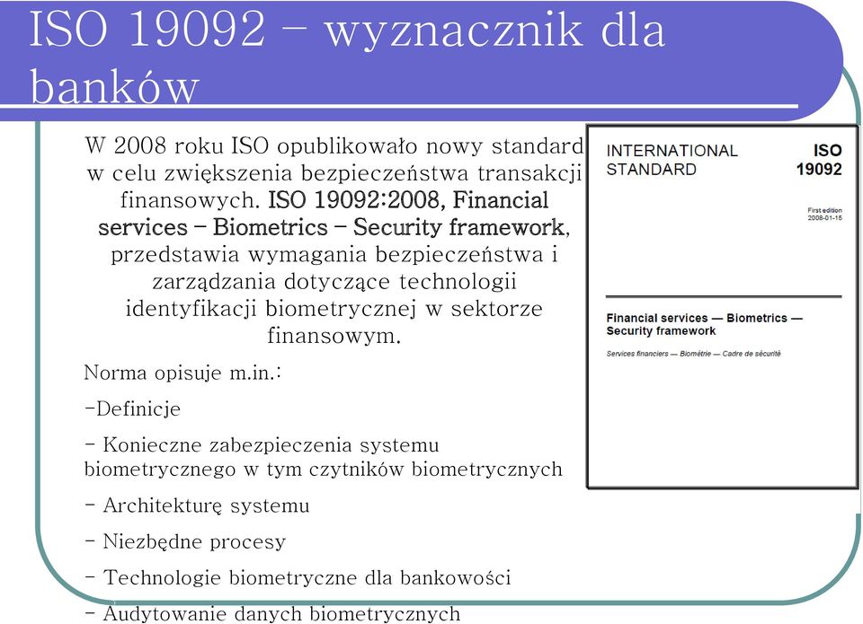 identyfikacji biometrycznej w sektorze fina
