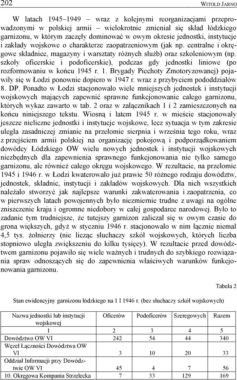 szkoły oficerskie i podoficerskie), podczas gdy jednostki liniowe (po rozformowaniu w końcu 1945 r. 1. Brygady Piechoty Zmotoryzowanej) pojawiły się w Łodzi ponownie dopiero w 1947 r.