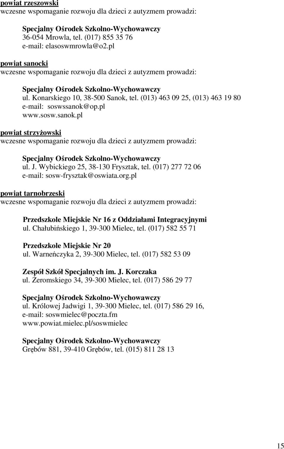 op.pl www.sosw.sanok.pl powiat strzyżowski wczesne wspomaganie rozwoju dla dzieci z autyzmem prowadzi: ul. J. Wybickiego 25, 38-130 Frysztak, tel. (017) 277 72 06 e-mail: sosw-frysztak@oswiata.org.