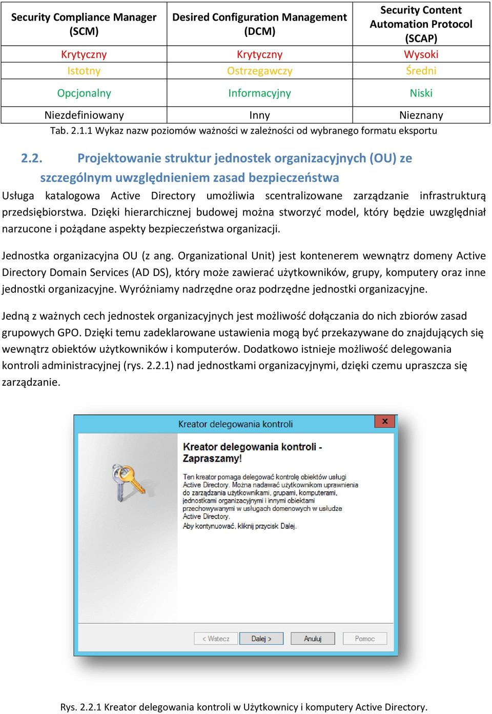 1.1 Wykaz nazw poziomów ważności w zależności od wybranego formatu eksportu 2.