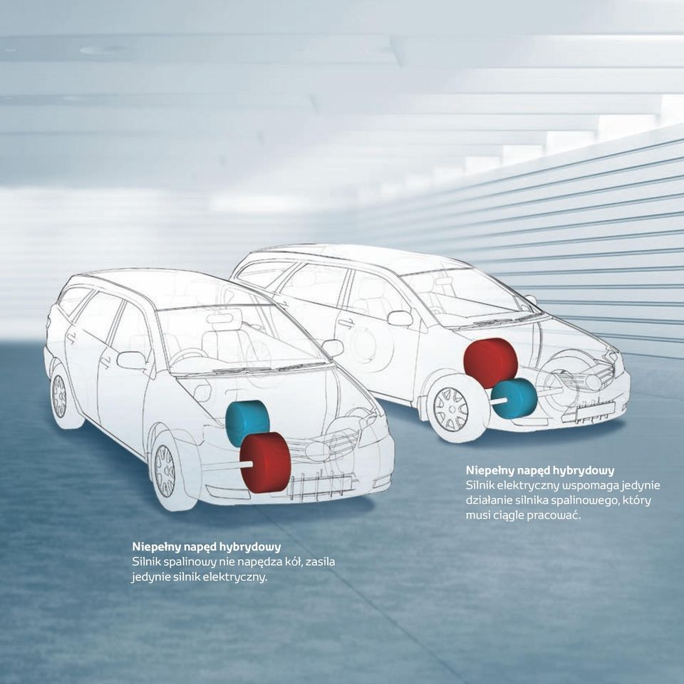 Niepełny napęd hybrydowy Silnik elektryczny wspomaga