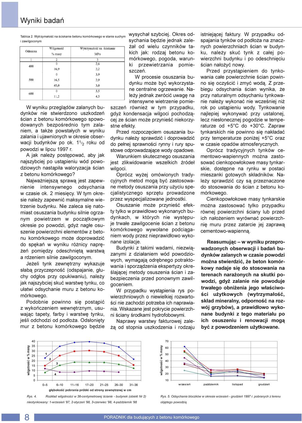 zalaniem, a tak e powsta³ych w wyniku zalania i ujawnionych w okresie obserwacji budynków po ok. 1 1 / 2 roku od powodzi w lipcu 1997 r.