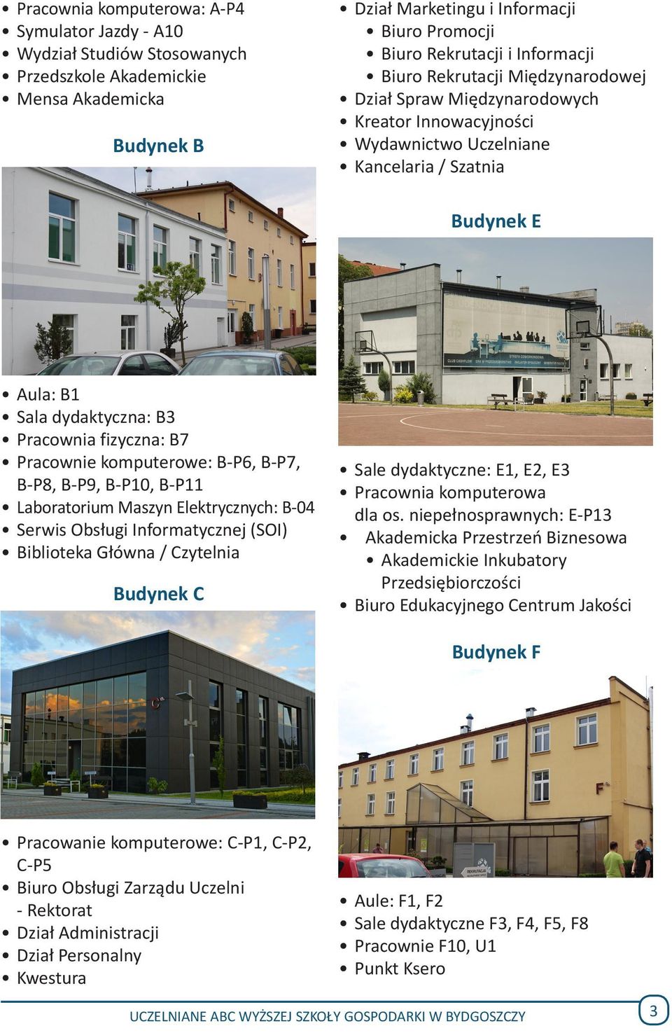 B7 Pracownie komputerowe: B-P6, B-P7, B-P8, B-P9, B-P10, B-P11 Laboratorium Maszyn Elektrycznych: B-04 Serwis Obsługi Informatycznej (SOI) Biblioteka Główna / Czytelnia Budynek C Sale dydaktyczne: