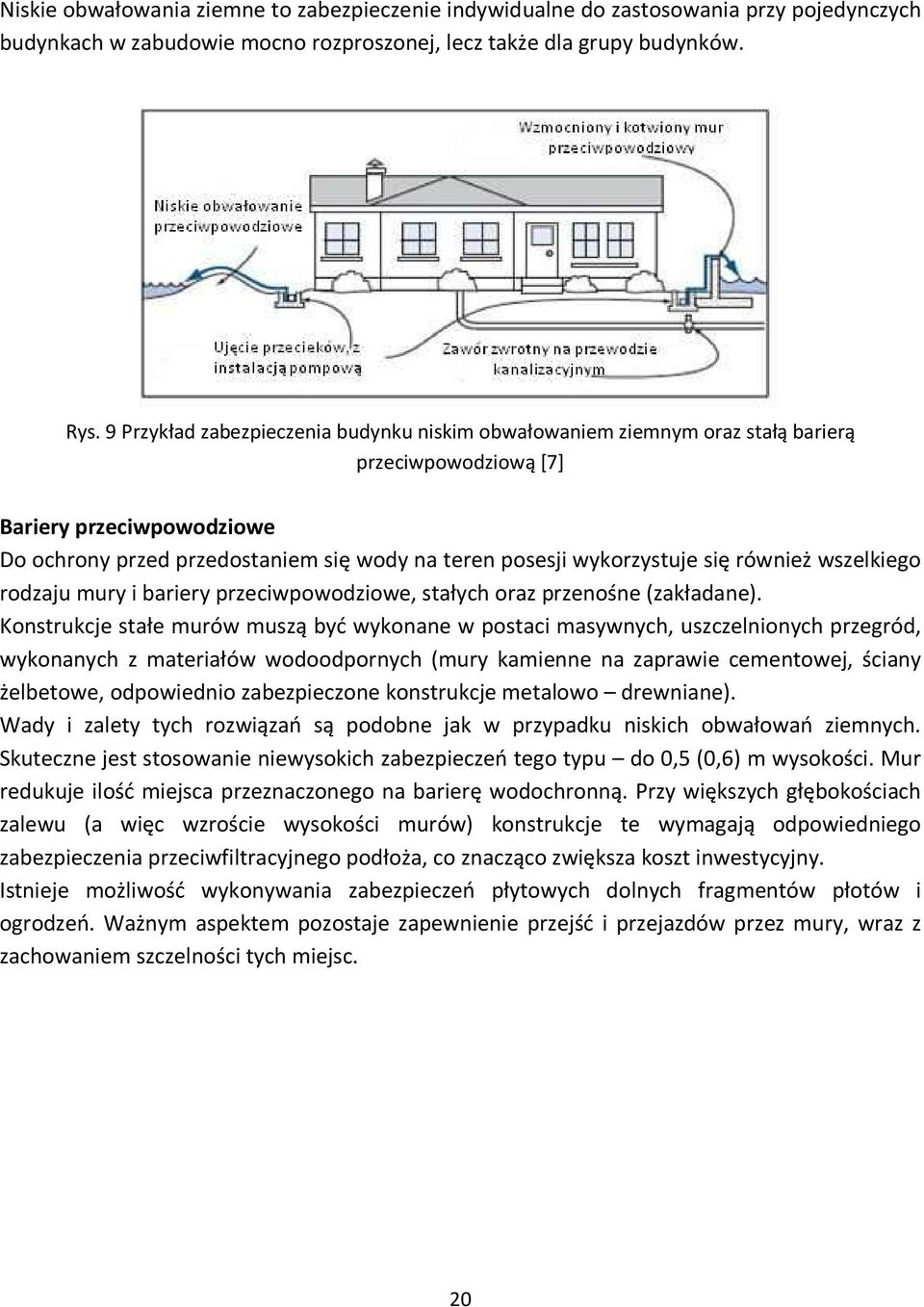 się również wszelkiego rodzaju mury i bariery przeciwpowodziowe, stałych oraz przenośne (zakładane).