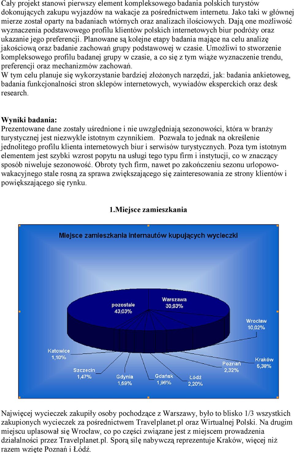 Dają one możliwość wyznaczenia podstawowego profilu klientów polskich internetowych biur podróży oraz ukazanie jego preferencji.