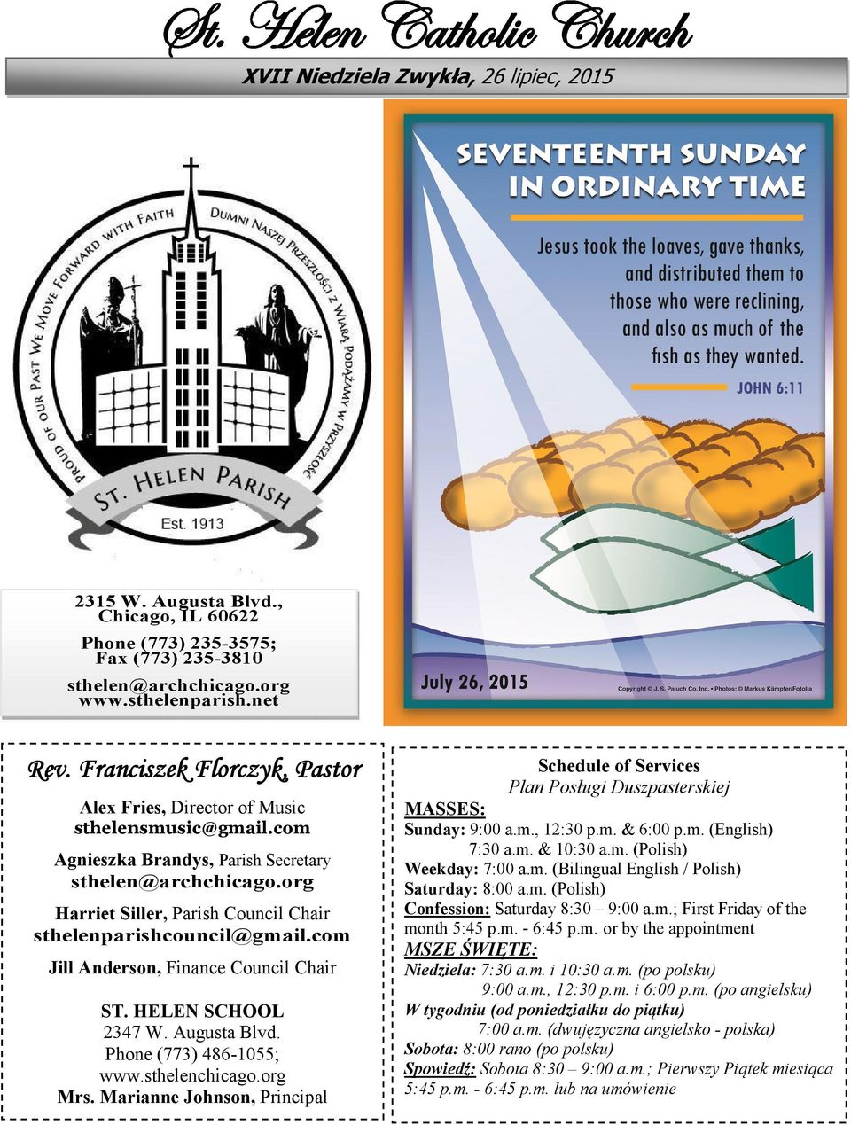 org Harriet Siller, Parish Council Chair sthelenparishcouncil@gmail.com Jill Anderson, Finance Council Chair ST. HELEN SCHOOL 2347 W. Augusta Blvd. Phone (773) 486-1055; www.sthelenchicago.org Mrs.