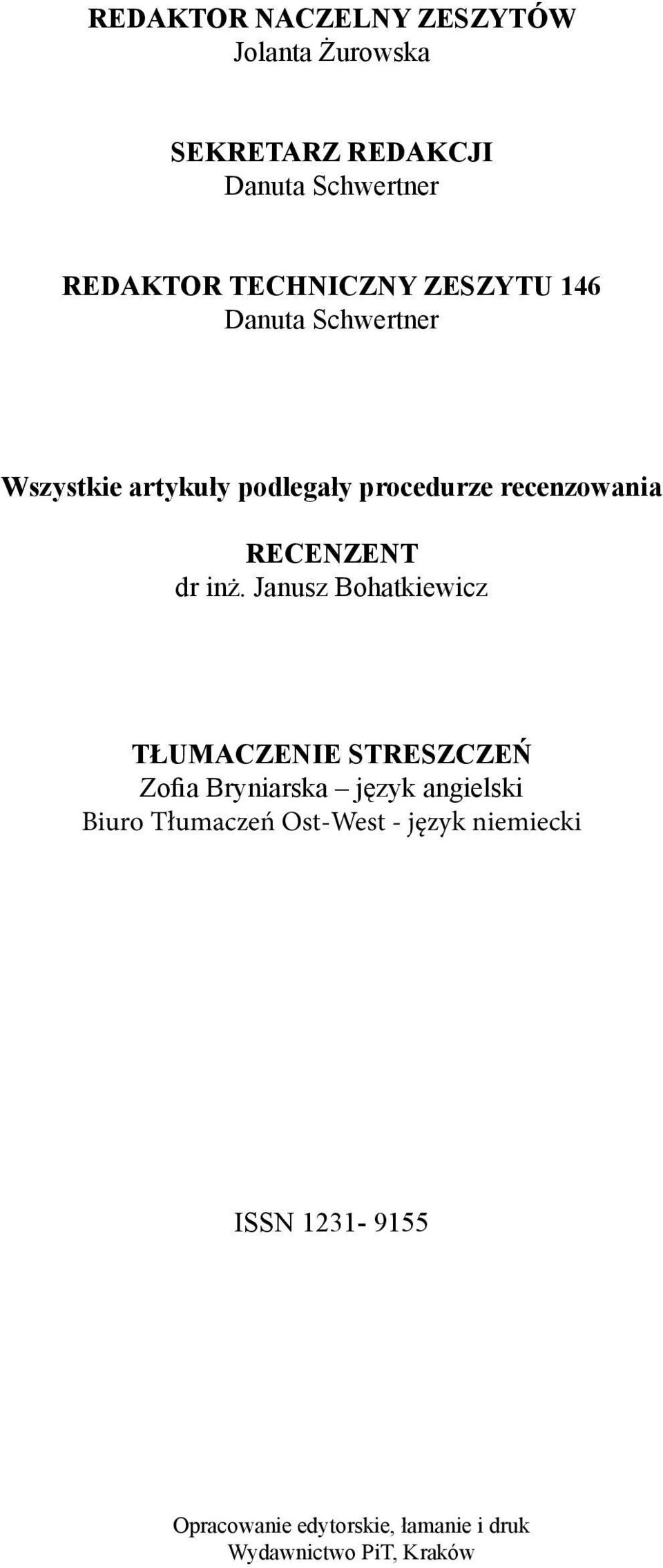 RECENZENT dr inż.