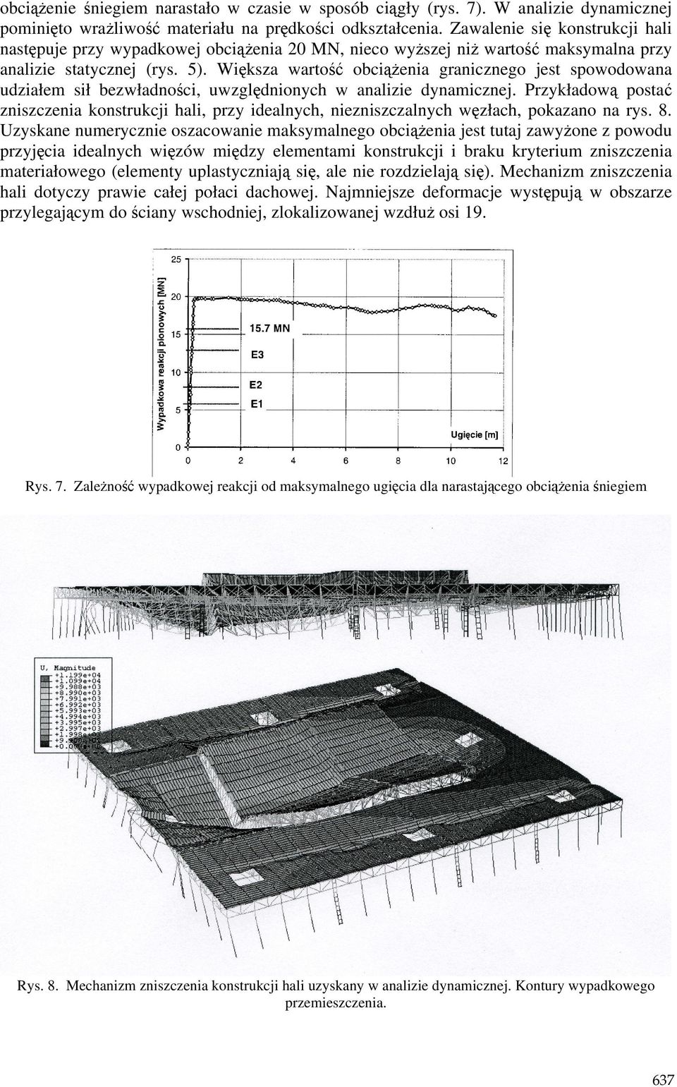 Większa wartość obciąŝenia granicznego jest spowodowana udziałem sił bezwładności, uwzględnionych w analizie dynamicznej.