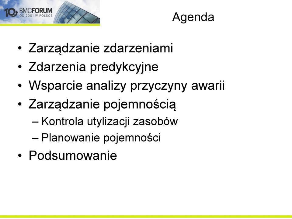 awarii Zarządzanie pojemnością Kontrola