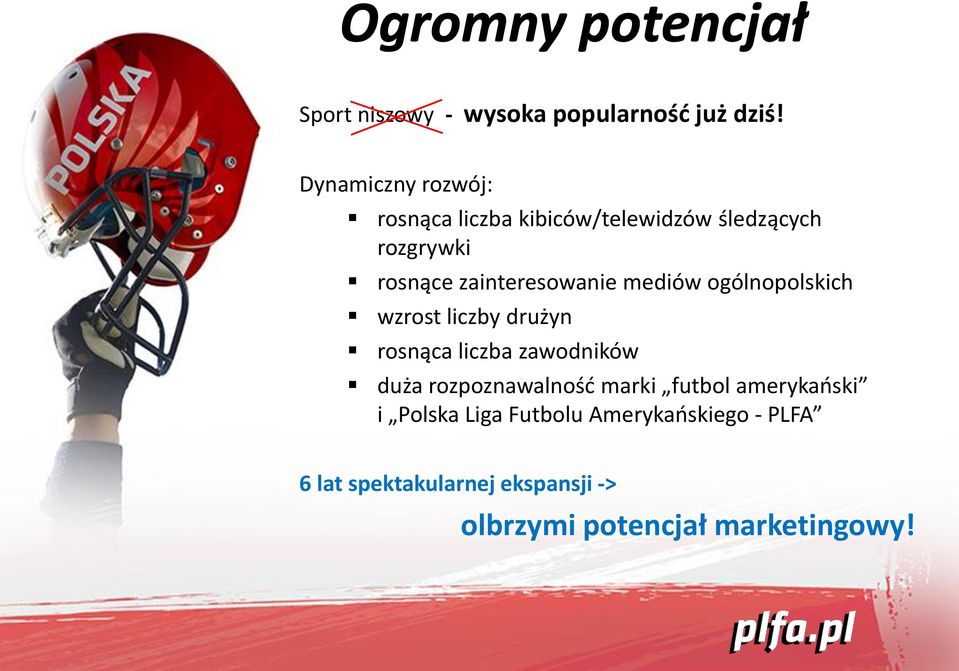 zainteresowanie mediów ogólnopolskich wzrost liczby drużyn rosnąca liczba zawodników duża