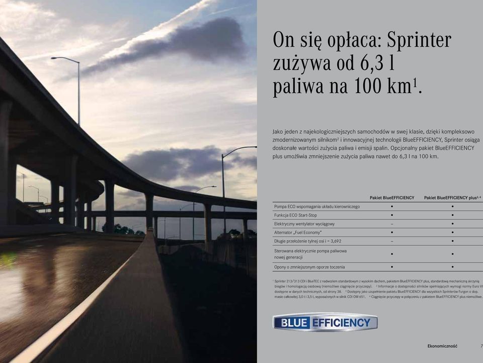 i emisji spalin. Opcjonalny pakiet BlueEFFICIENCY plus umożliwia zmniejszenie zużycia paliwa nawet do 6,3 l na 100 km.