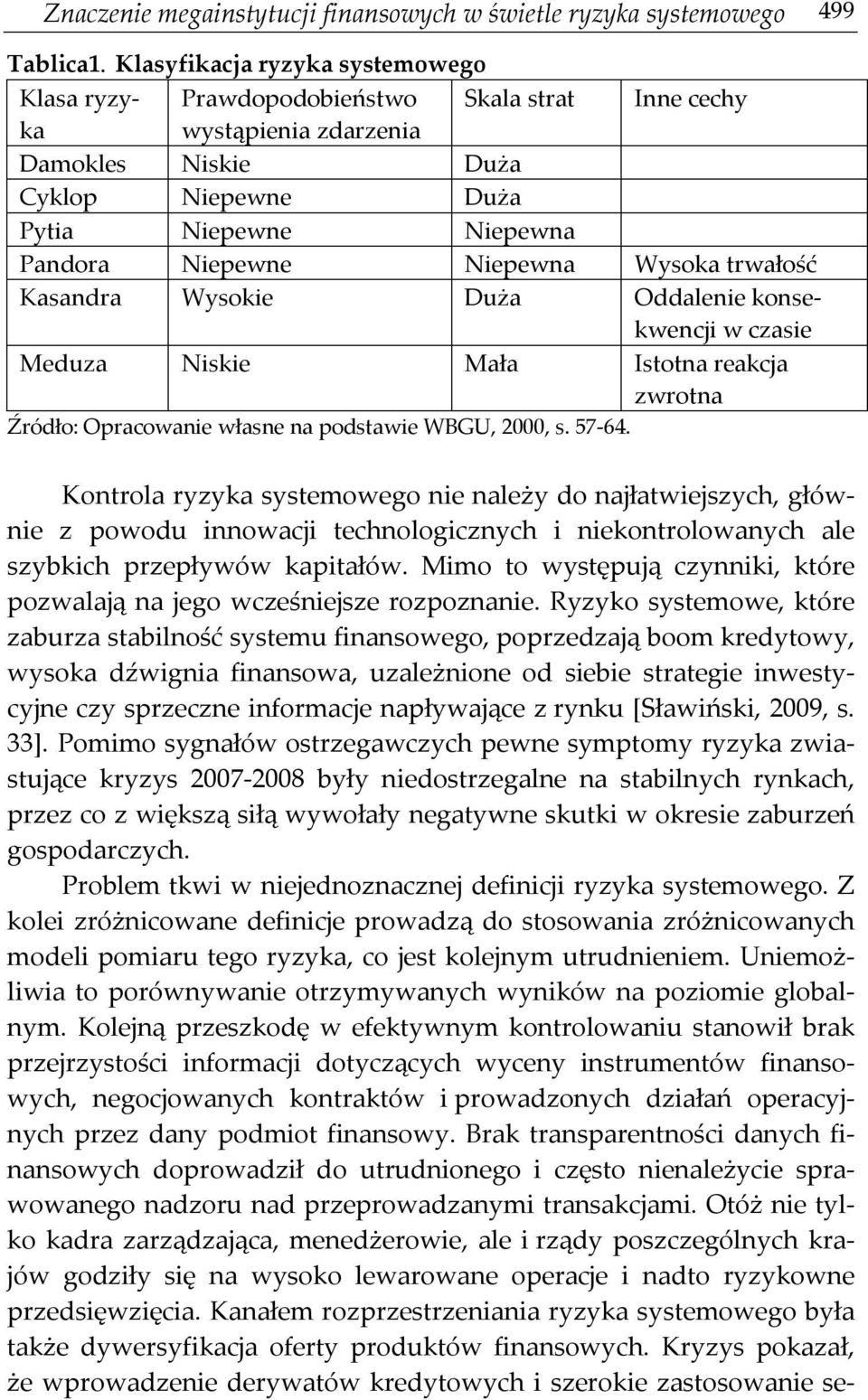 Niepewna Wysoka trwałość Kasandra Wysokie Duża Oddalenie konsekwencji w czasie Meduza Niskie Mała Istotna reakcja zwrotna Źródło: Opracowanie własne na podstawie WBGU, 2000, s. 57-64.