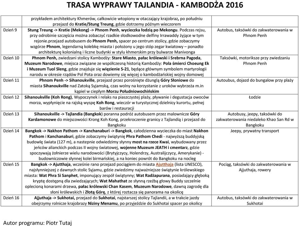 Podczas rejsu, przy odrobinie szczęścia można zobaczyć rzadkie słodkowodne delfiny Irrawaddy żyjące w tym rejonie.