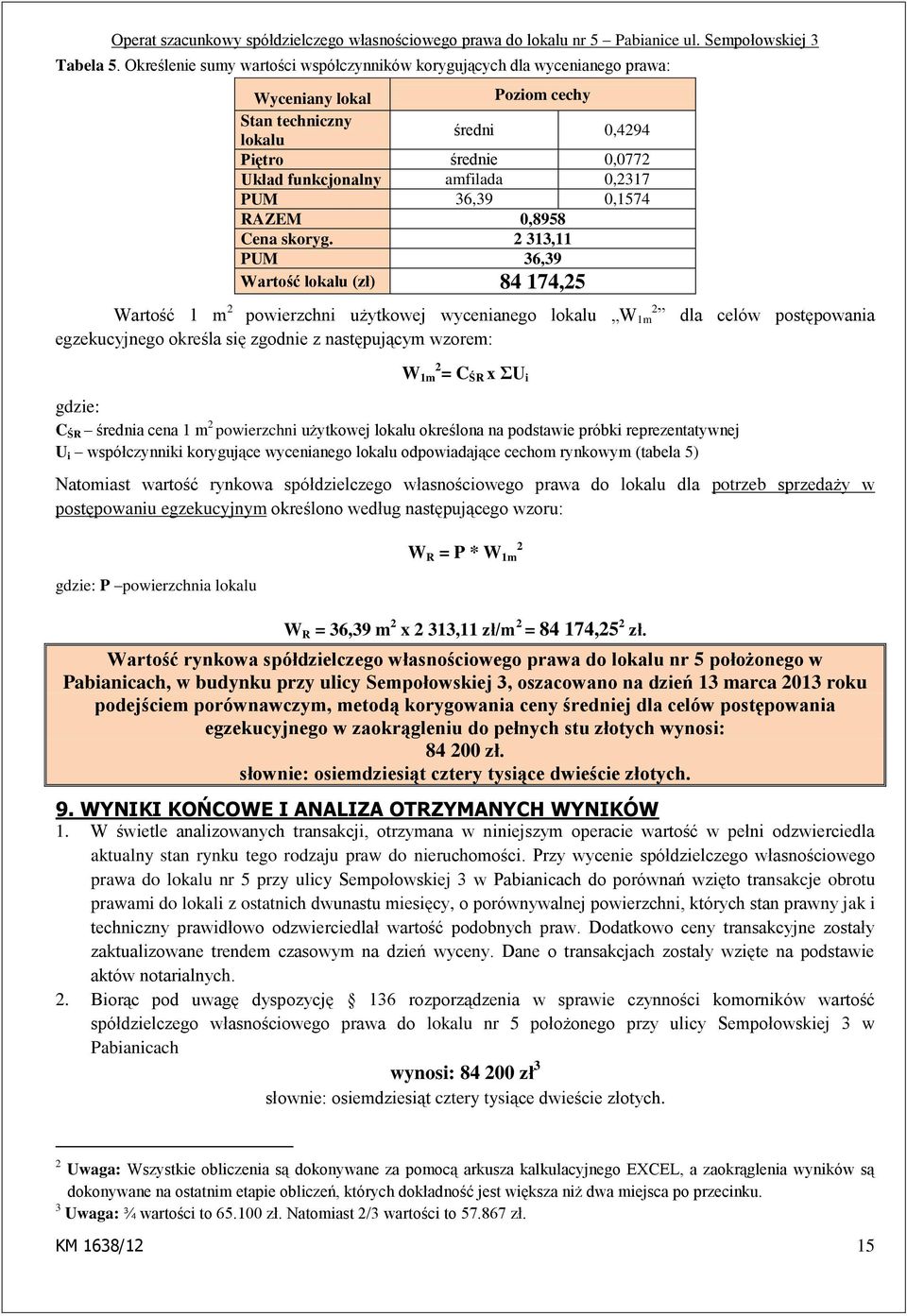 PUM 36,39 0,1574 RAZEM 0,8958 Cena skoryg.