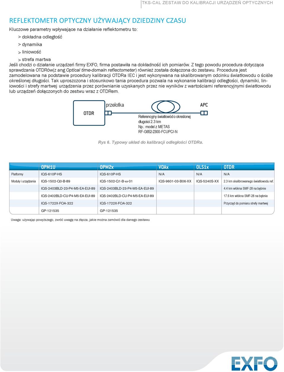 Procedura jest zamodelowana na podstawie procedury kalibracji OTDRa IEC i jest wykonywana na skalibrowanym odcinku światłowodu o ściśle określonej długości.