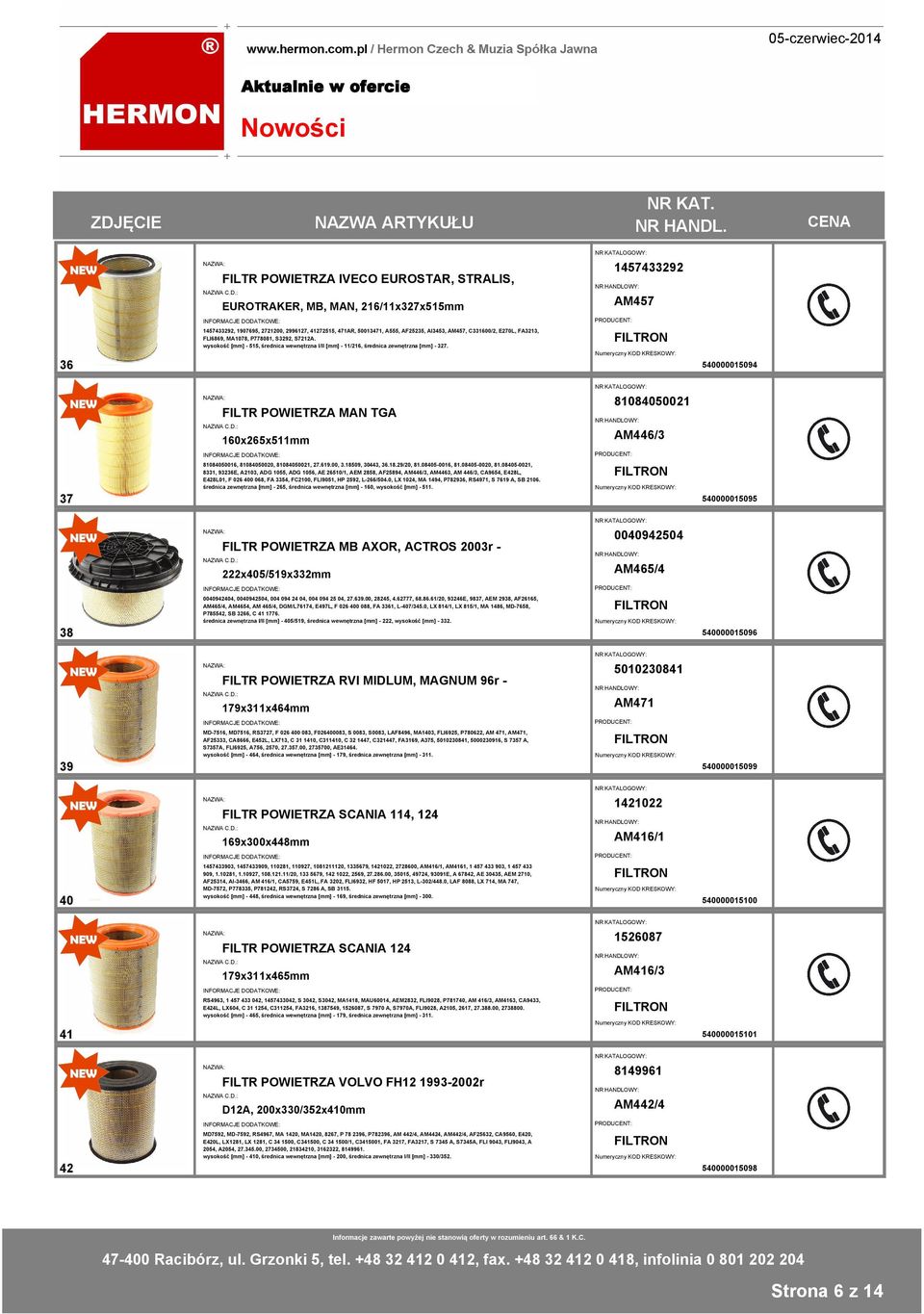 540000015094 FILTR POWIETRZA MAN TGA 160x265x511mm 81084050021 AM446/3 37 81084050016, 81084050020, 81084050021, 27.619.00, 3.18509, 30443, 36.18.29/20, 81.08405-0016, 81.08405-0020, 81.