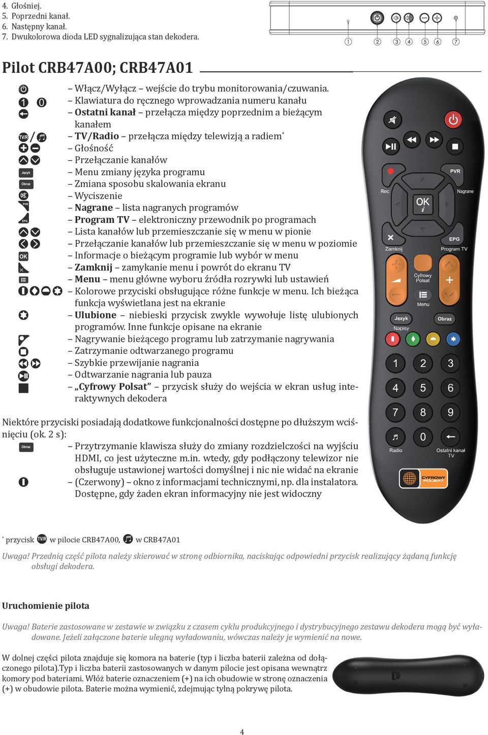 języka programu Zmiana sposobu skalowania ekranu Wyciszenie Nagrane lista nagranych programów Program TV elektroniczny przewodnik po programach Lista kanałów lub przemieszczanie się w menu w pionie