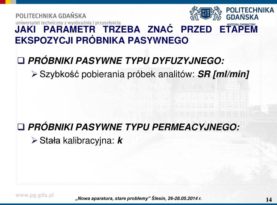 Szybkość pobierania próbek analitów: SR [ml/min]