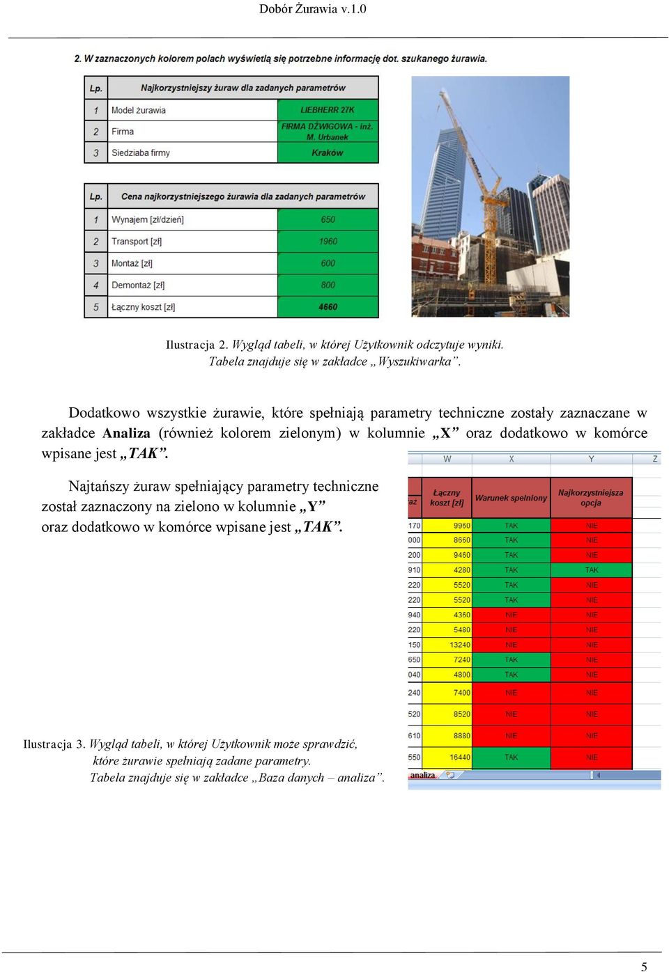 dodatkowo w komórce wpisane jest TAK.