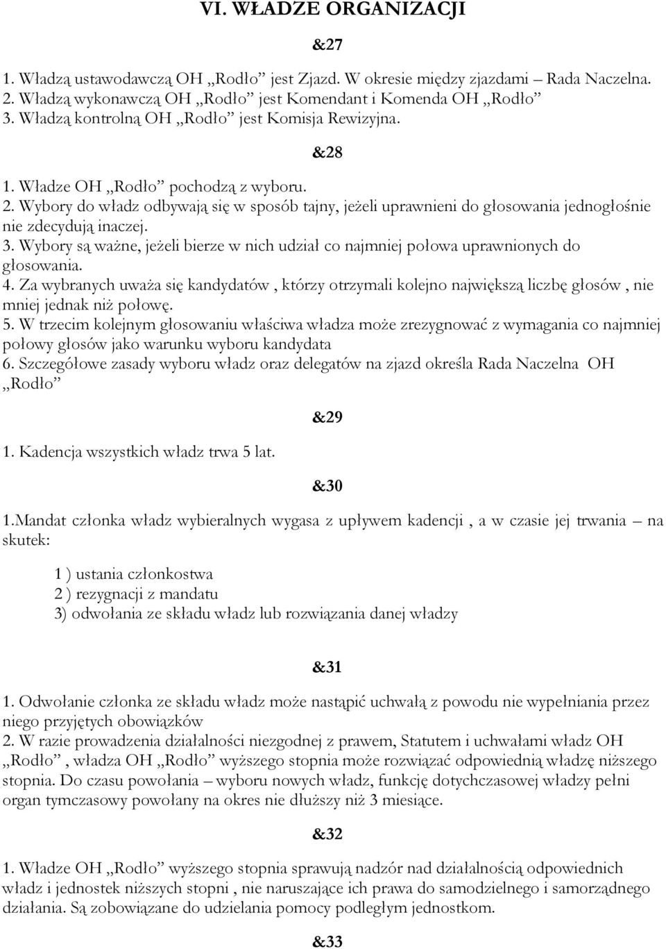 Wybory do władz odbywają się w sposób tajny, jeżeli uprawnieni do głosowania jednogłośnie nie zdecydują inaczej. 3.