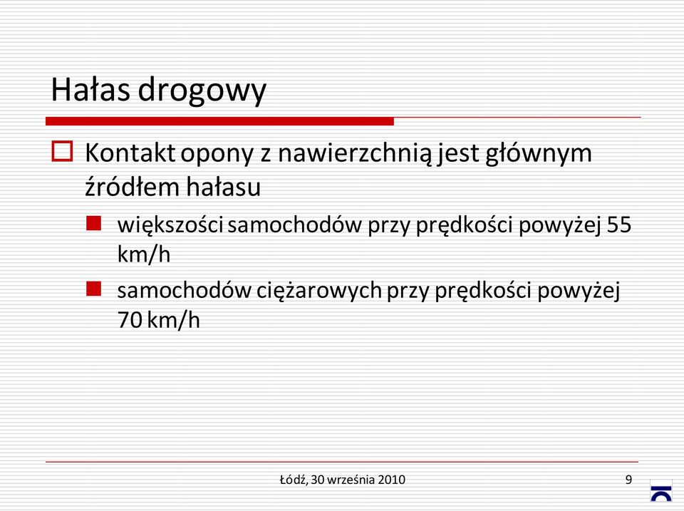 prędkości powyżej 55 km/h samochodów ciężarowych