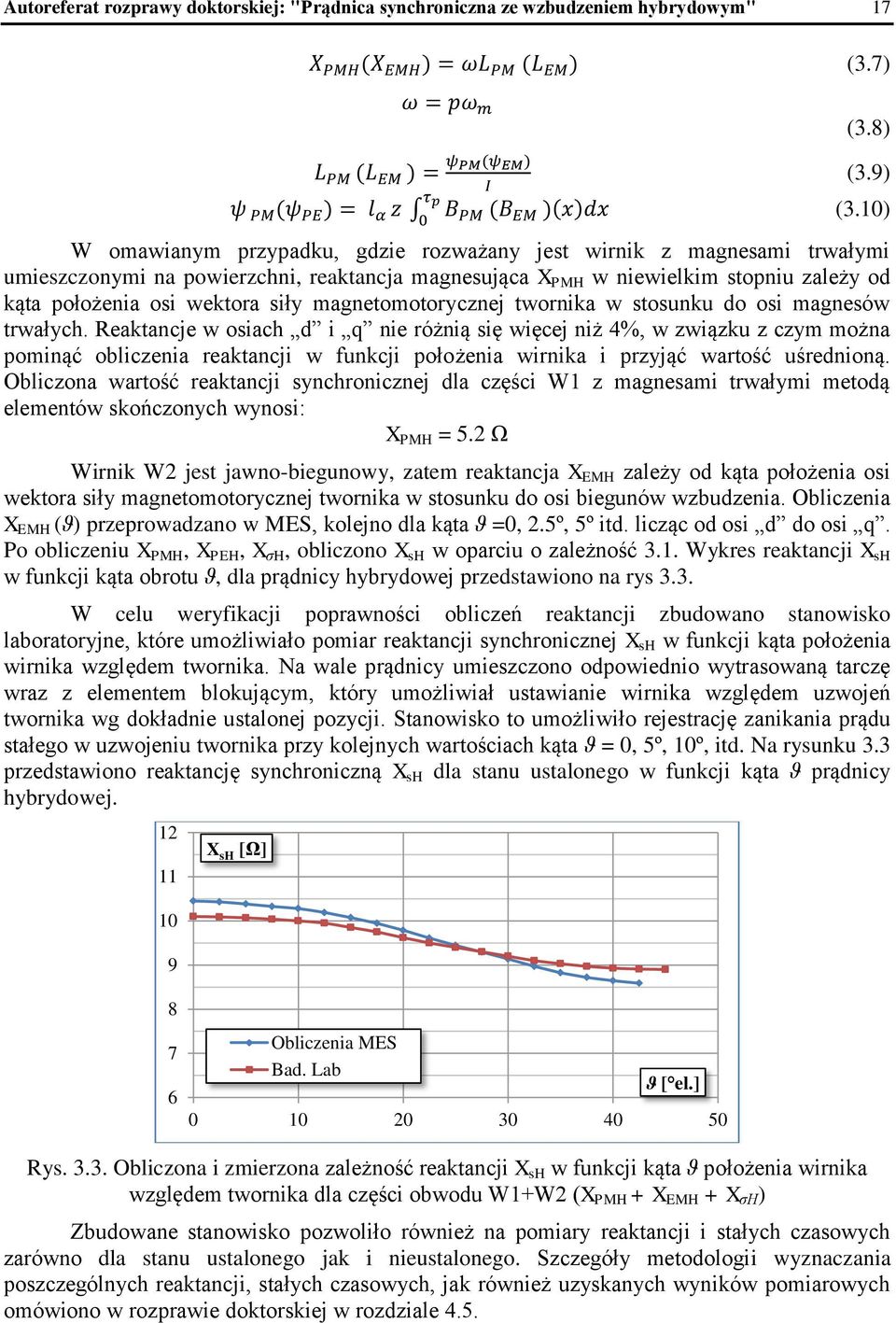 magnetomotorycznej twornika w stosunku do osi magnesów trwałych.