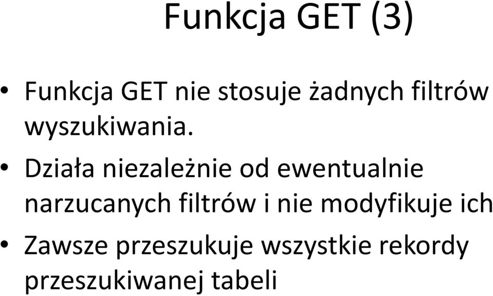 Działa niezależnie od ewentualnie narzucanych