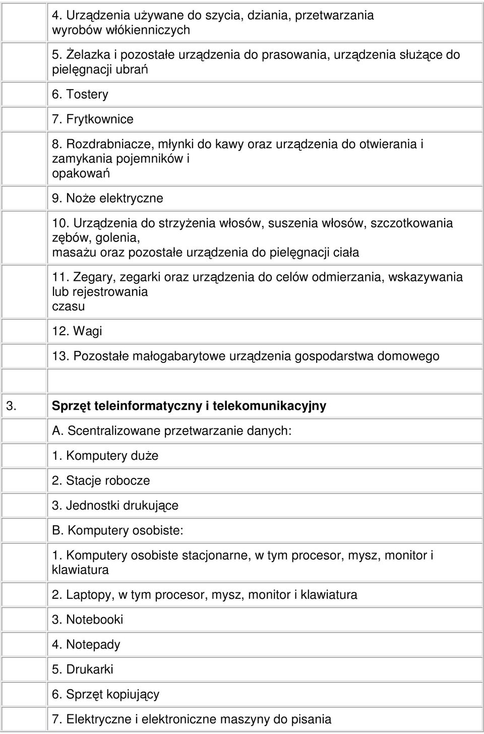 Urządzenia do strzyżenia włosów, suszenia włosów, szczotkowania zębów, golenia, masażu oraz pozostałe urządzenia do pielęgnacji ciała 11.