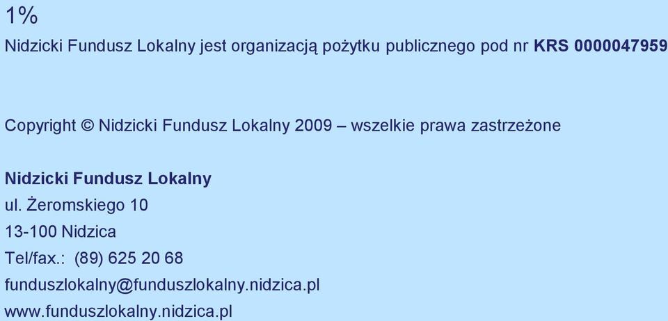 zastrzeżone Nidzicki Fundusz Lokalny ul.