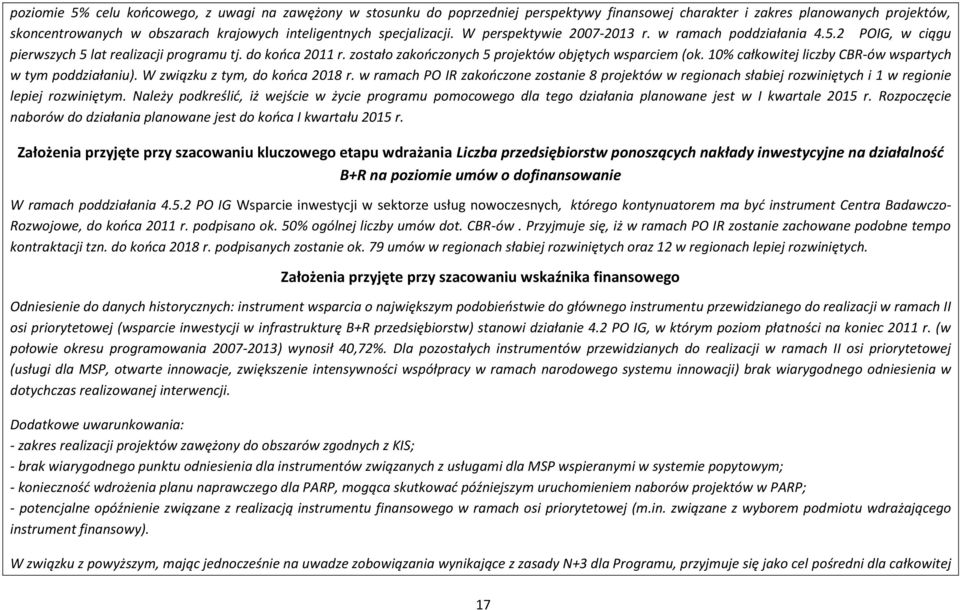 10% całkowitej liczby CBR-ów wspartych w tym poddziałaniu). W związku z tym, do końca 2018 r.