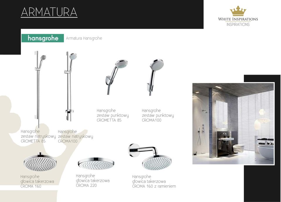 zestaw natryskowy CROMA100 Hansgrohe głowica takerzowa CROMA 160 Hansgrohe