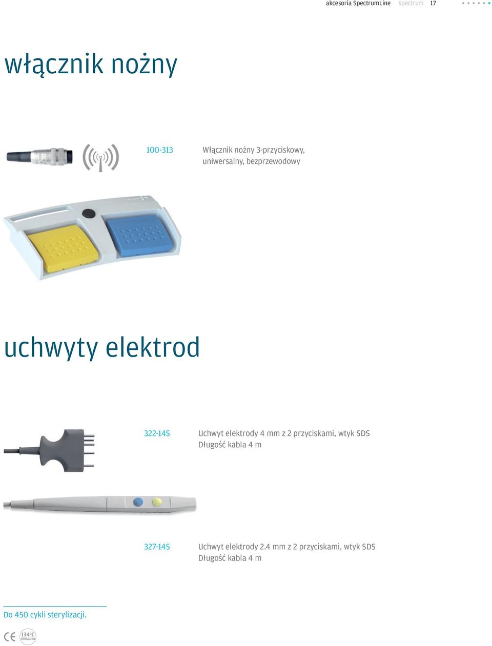 elektrody 4 mm z 2 przyciskami, wtyk SDS Długość kabla 4 m 327-14S Uchwyt