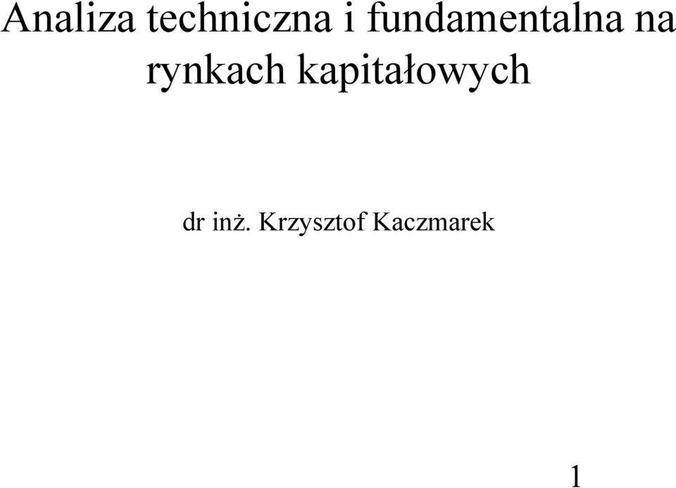 rynkach kapitałowych