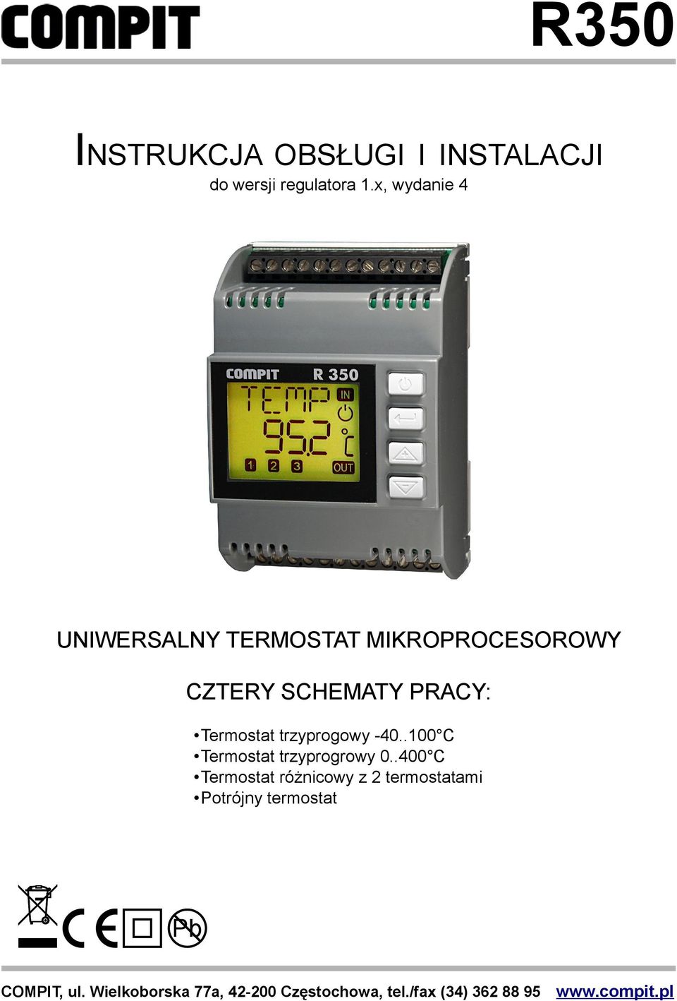 trzyprogowy -40..100 C Termostat trzyprogrowy 0.