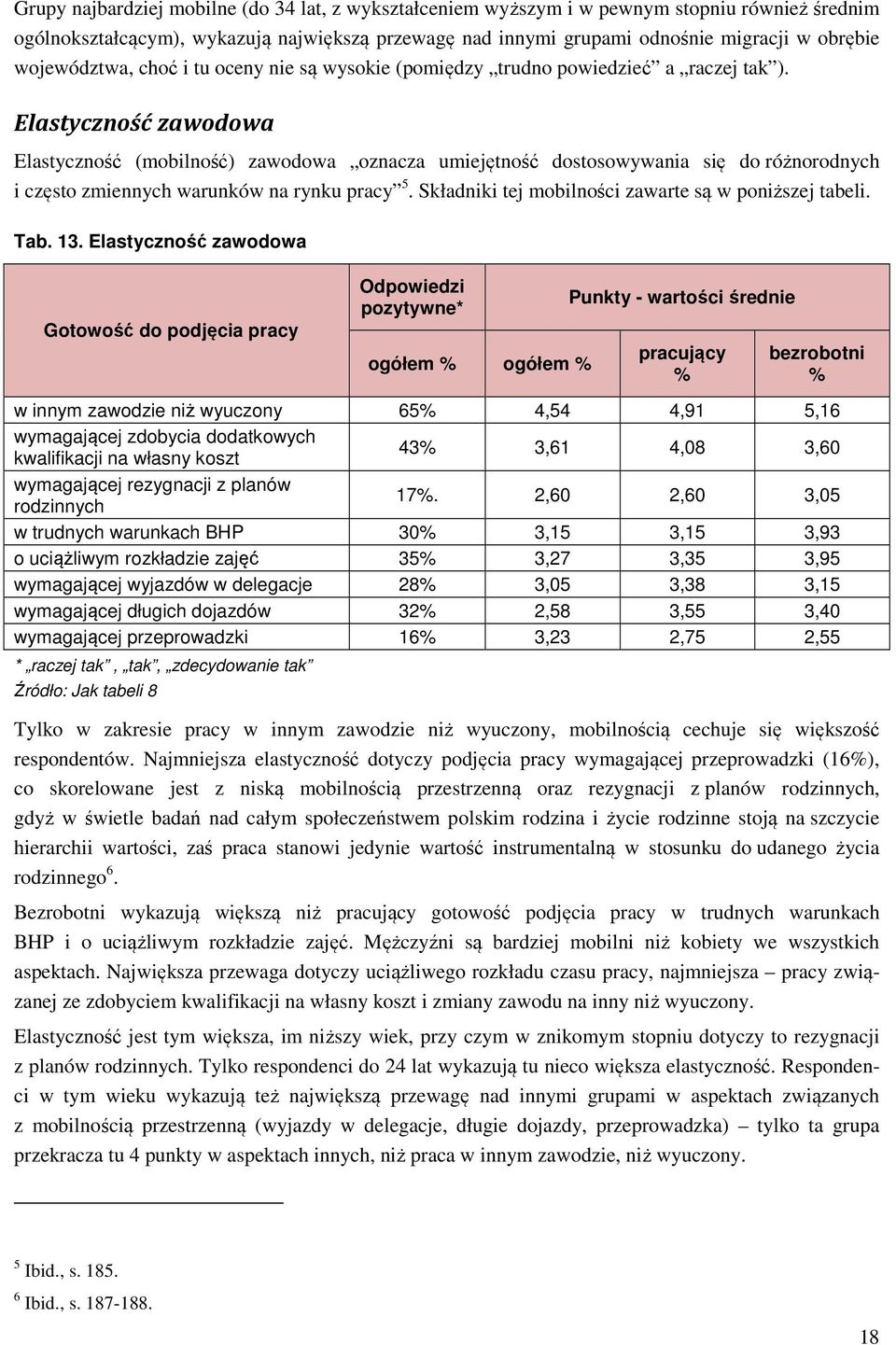 Elastyczność zawodowa Elastyczność (mobilność) zawodowa oznacza umiejętność dostosowywania się do różnorodnych i często zmiennych warunków na rynku pracy 5.