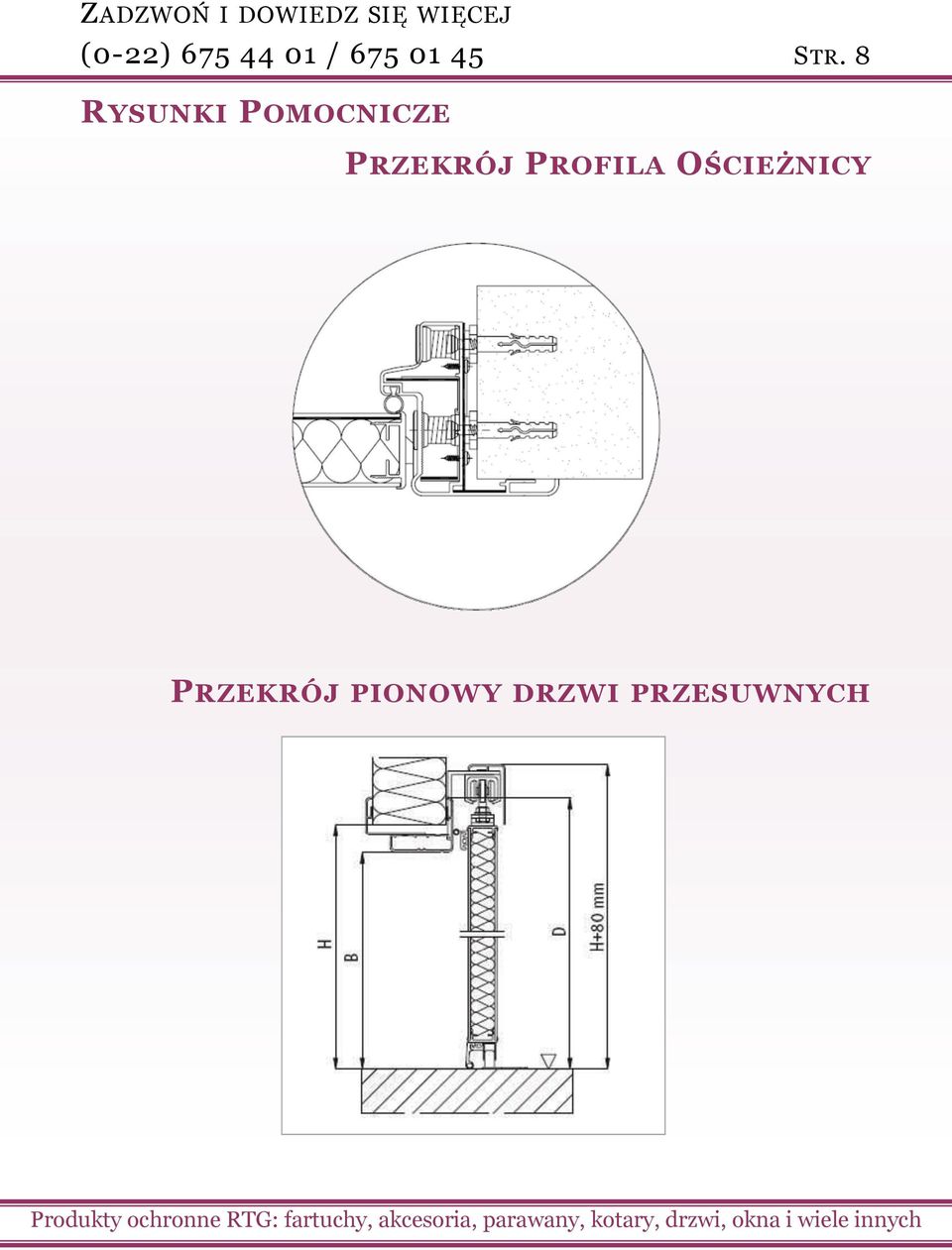 PRZEKRÓJ PROFILA OŚCIEŻNICY