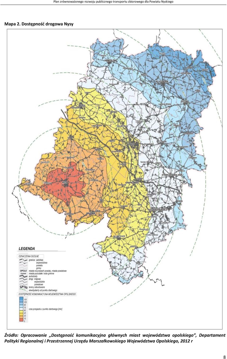 komunikacyjna głównych miast województwa opolskiego,