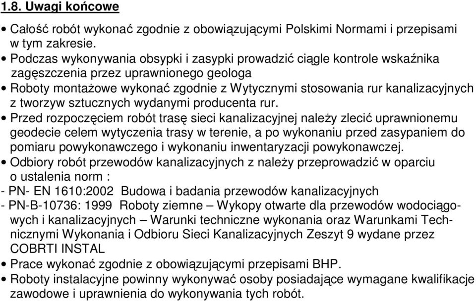 tworzyw sztucznych wydanymi producenta rur.