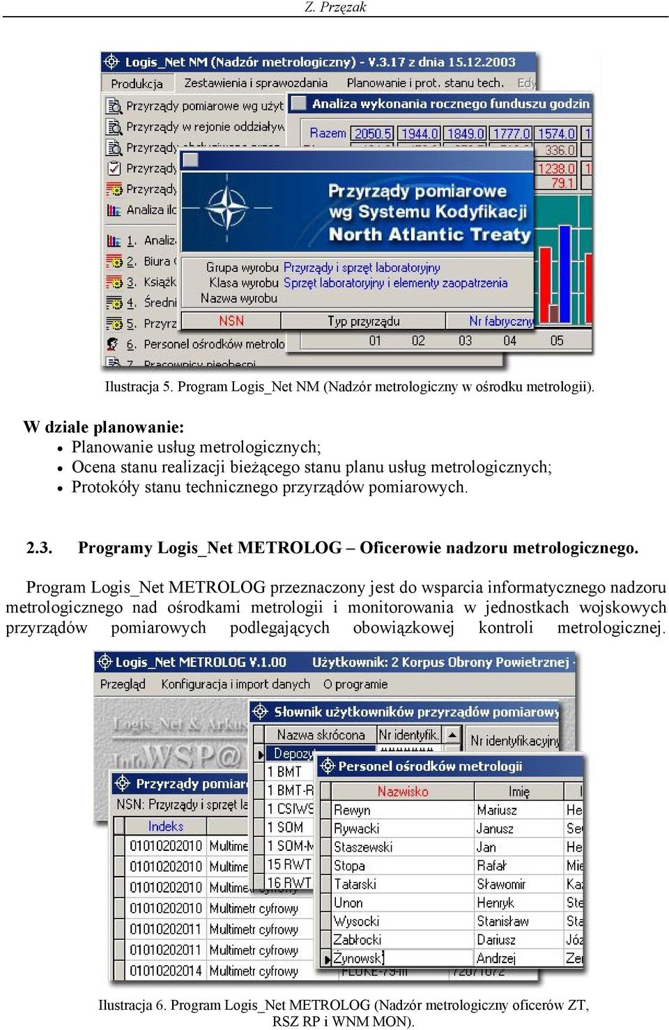 pomiarowych. 2.3. Programy Logis_Net METROLOG Oficerowie nadzoru metrologicznego.